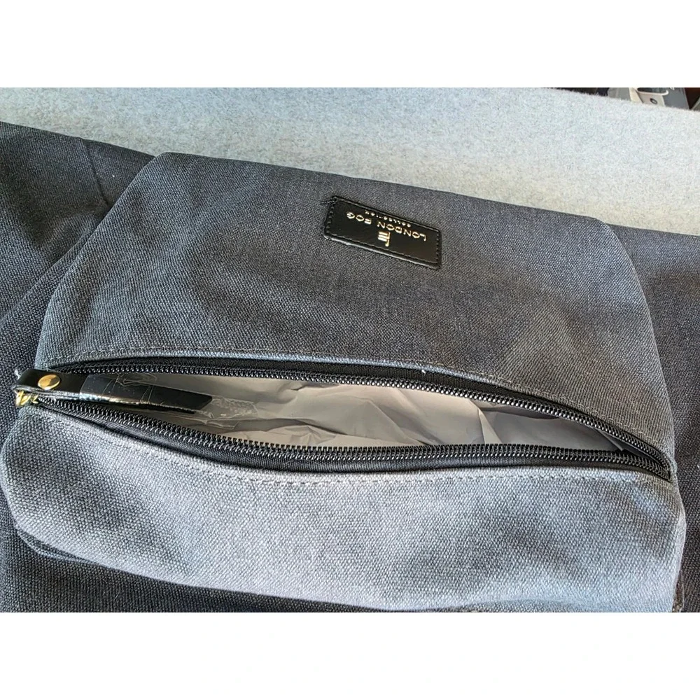 London Fog Canvas Duffel Bag Denim Weekend Travel Luggage Carry On NWT